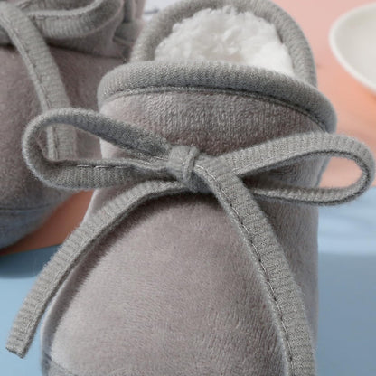 Baby Booties Newborn Fleece First Walking Shoes Non-Slip Sole Slippers Cozy Warm Booties for Infant Toddler Boys Girls