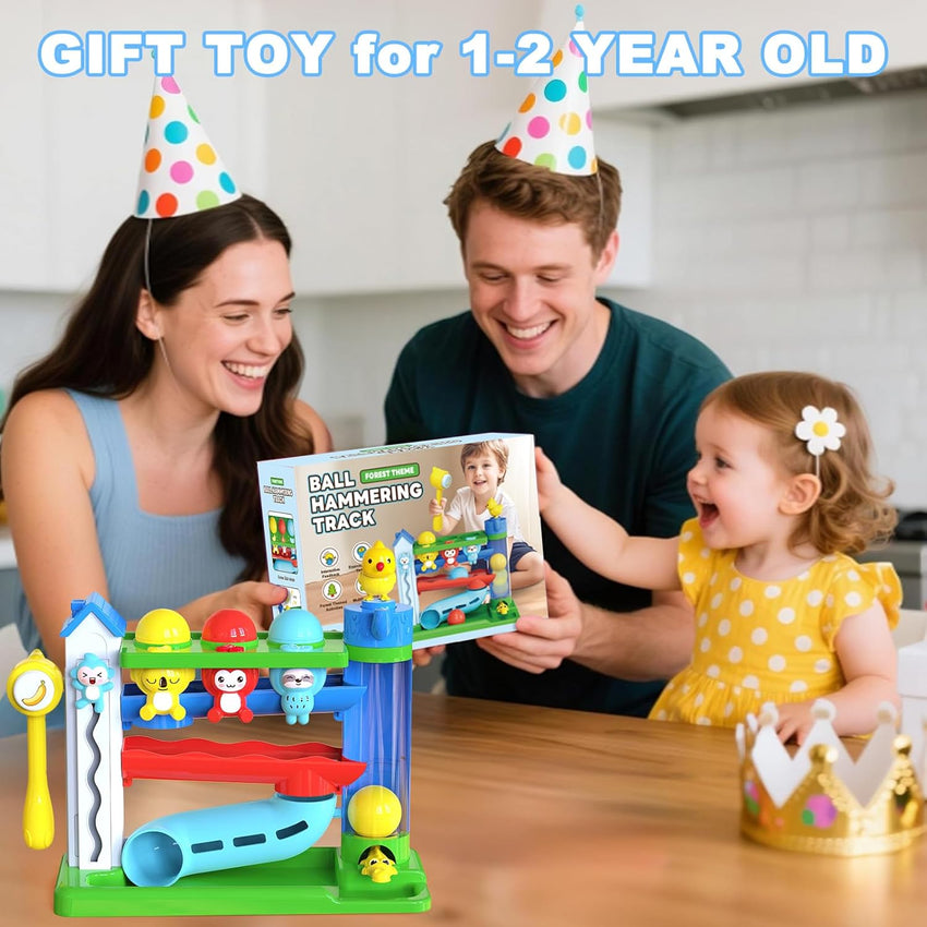 Hammer Montessori Toddler Toys, Interactive Musical Toy for 1-2 Year Old Boys & Girls,STEM Educational Toy with English & Spanish, for Ages 6-9,9-12,12-18,18-24+ Months