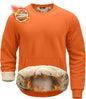 Pudolla Men's Sherpa Lined Sweatshirts Warm Soft Crewneck Sweatshirts Heavyweight Winter Pullover Kangaroo with Pouch Pocket