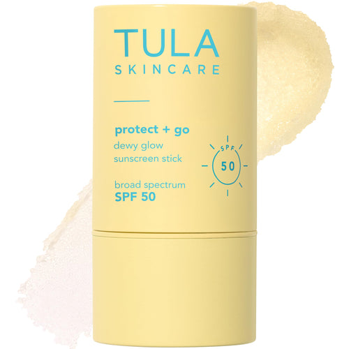TULA Skin Care Protect + Glow Daily Sunscreen Stick Gel Broad Spectrum SPF 30 - Skincare-First, Non-Greasy, Non-Comedogenic & Reef-Safe with Pollution & Blue Light Protection.