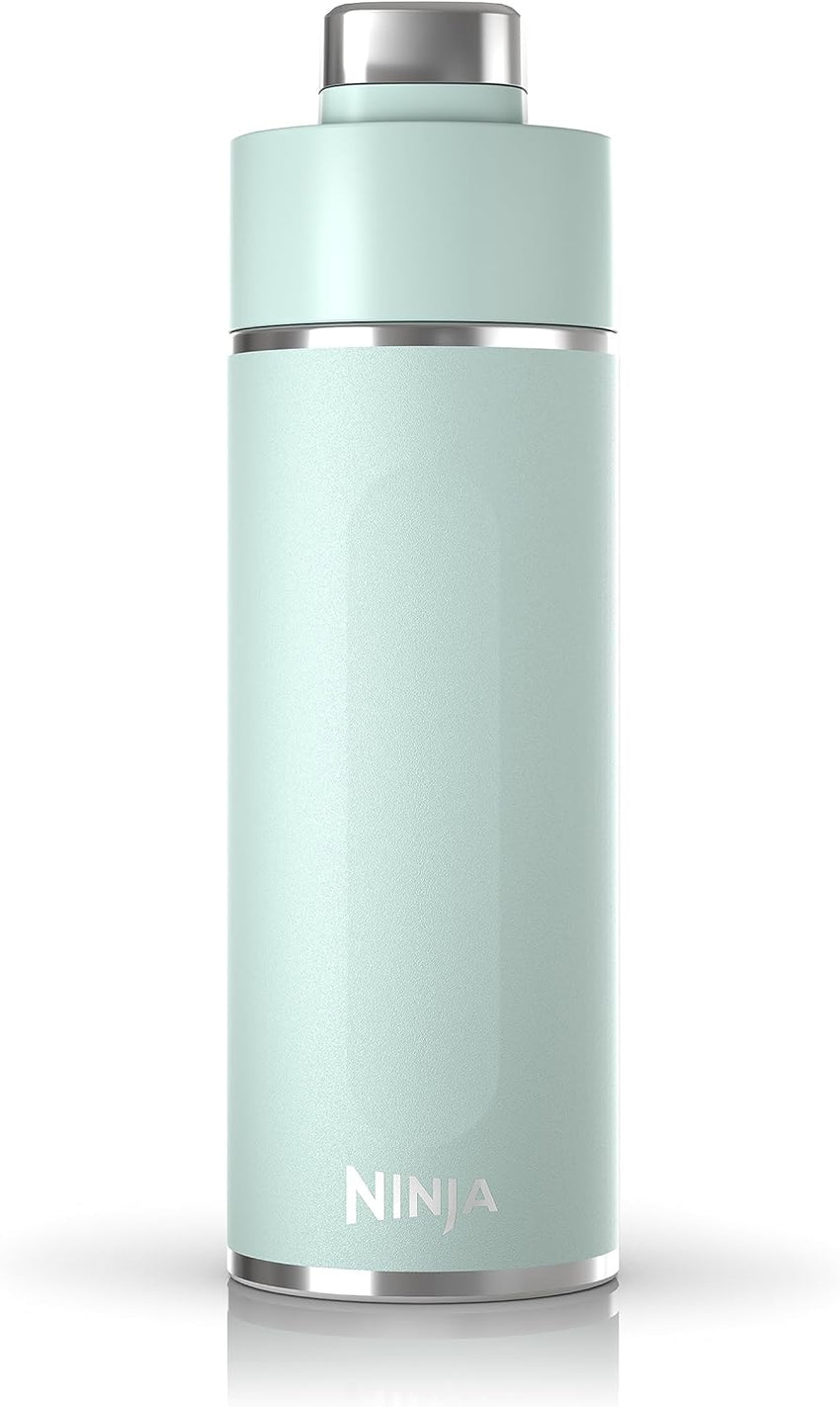 Ninja Thirsti 18oz Travel Water Bottle, For Carbonated Sparkling Drinks, Colder and Fizzier Longer, Leak Proof, 24 Hrs Cold, Dishwasher Safe, Stainless Steel Insulated Tumbler, Cloud White, DW1801WH