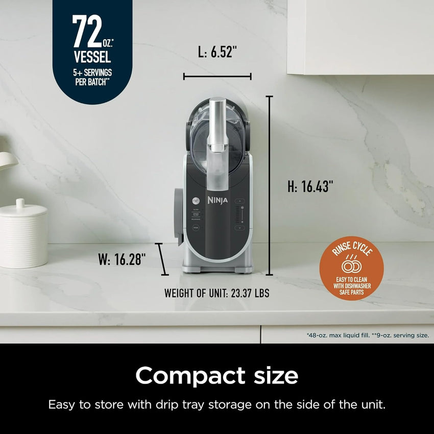 Ninja SLUSHi (Renewed) 72 oz Professional Frozen Drink Maker, 3 Preset Settings Slushie Machine