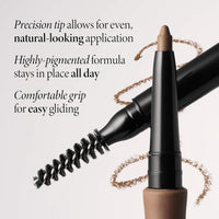 LAURA GELLER NEW YORK INKcredible Waterproof Brow Pencil- Blending Spoolie Brush - Long Lasting Eyebrow Filler (02 Taupe)
