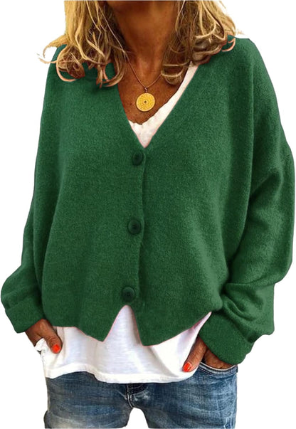 ZOCAVIA Women's Floral Knit Sweaters Cardigan Fall Winter Button Down Open Front Casual Flower Embroidered Cropped Sweaters