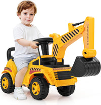 HONEY JOY Ride On Road Roller, Ride On Push Car for Toddlers, Adjustable Arm, Sound, Under-Seat Storage, Outdoor Ride on Construction Vehicle for Kids, No Power Ride On Toy for Boys Girls, Yellow