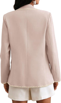 Mina Self Casual Blazer for Women 2025 Fall Pink Lightweight Business Casual Work Professional Office Trendy Cute Dressy Fashion Womens Jacket Women's Blazers & Suit Jackets QY046 Pink L