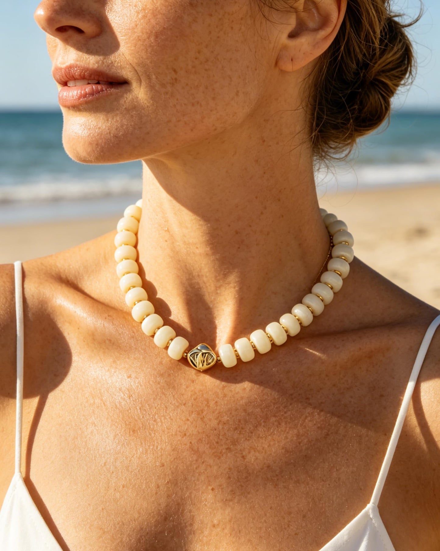 Chunky Beaded Statement Necklace for Women Trendy Colorful Boho Resin Bead Choker Necklaces Summer Handmade Jewelry Gifts Accessories