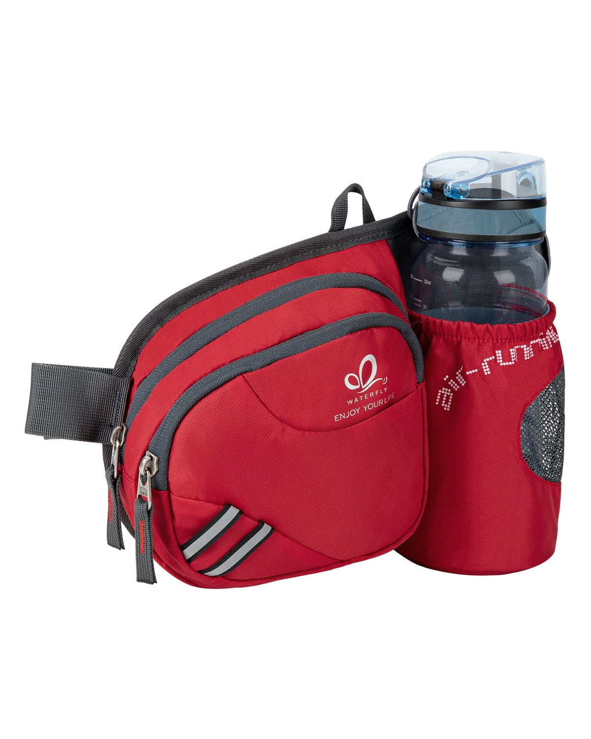 WATERFLY Fanny Pack Waist Bag: Waist Pack for Women Men with Water Bottle Holder Hiking Fanny Pack for Running Walking DogWalking Travel Cycling