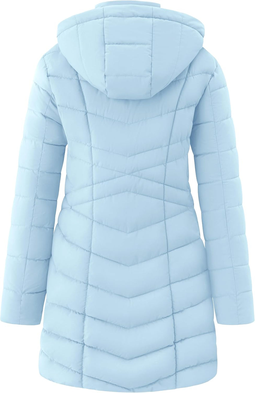 wantdo Women's Puffer Jacket Warm Padded Winter Coat Long Quilted Jacket (Available in Plus Size)