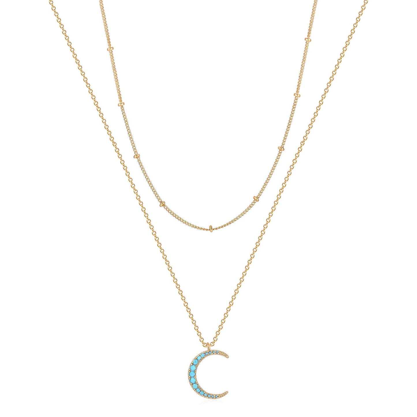 MEVECCO Layered Heart Necklace Pendant Handmade 18k Gold Plated Dainty Gold Choker Arrow Bar Layering Long Necklace for Women
