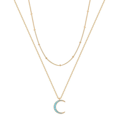 MEVECCO Layered Heart Necklace Pendant Handmade 18k Gold Plated Dainty Gold Choker Arrow Bar Layering Long Necklace for Women