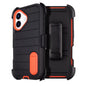 Black for iPhone 16 Case with Belt Clip Holster, Heavy Duty Rugged Military Grade Shockproof Case for iPhone 16 Case Protective Cover with Kickstand 6.1 Inch