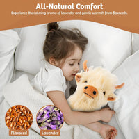 Marysun Microwavable Highland Cow Stuffed Animal - Weighted Stuffed Animal Plush, Heating Pad, Cozy Gift for Girls|Women|Kids|Elderly People