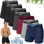Mens Underwear Breathable Boxer Briefs 7 Pack Bamboo Rayon Boxers for Men Soft Stretchy Men's Underwear with Fly