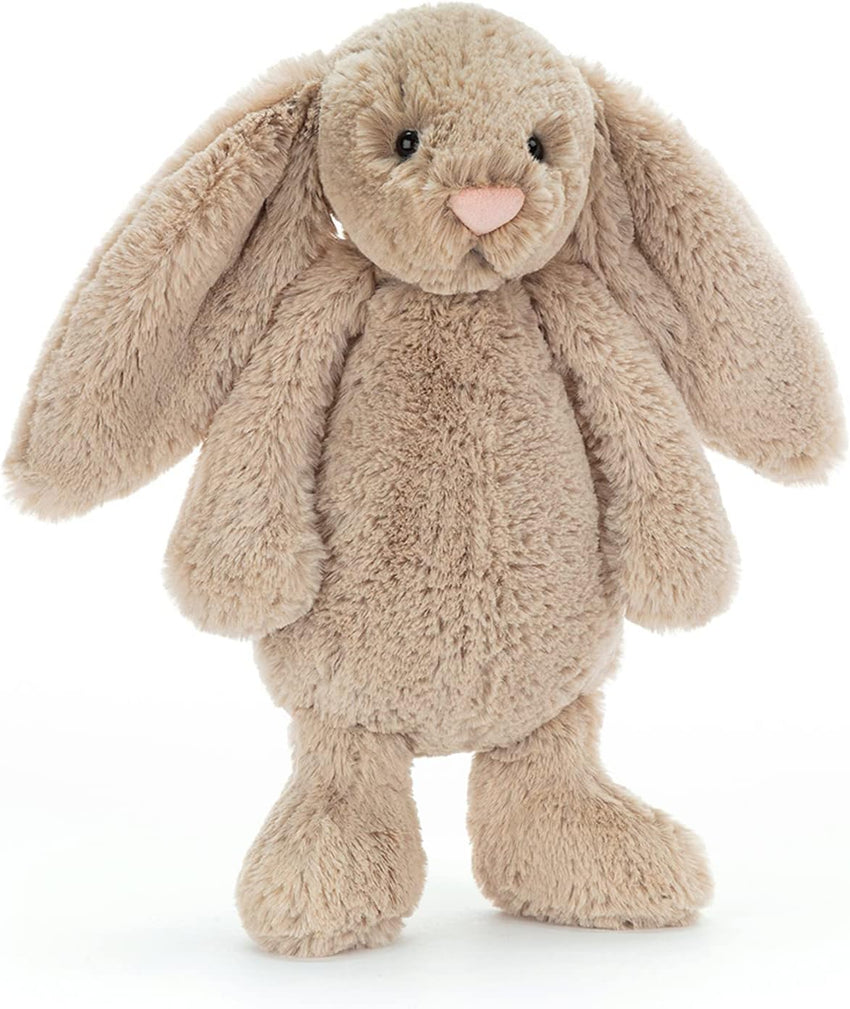 Jellycat Bashful Beige Bunny Stuffed Animal, Medium 12 inches - Rabbit and Bunny Plush Toy - Classic Children's Gift