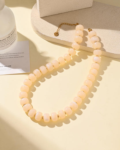 Chunky Beaded Statement Necklace for Women Trendy Colorful Boho Resin Bead Choker Necklaces Summer Handmade Jewelry Gifts Accessories
