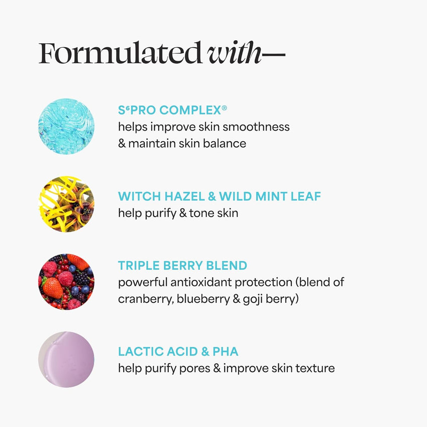 TULA Skin Care Clarifying Tonic Alcohol-Free Daily Toner - Face Toner to Gently Exfoliate and Tighten Pores, Contains Witch Hazel and Niacinamide, 5.07 Fl Oz.