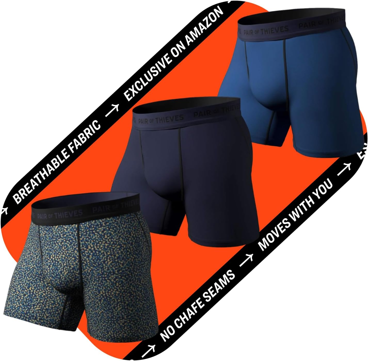 Pair of Thieves Super Fit Men's Boxer Briefs – Soft, Breathable, Quick-Dry Underwear with 4-Way Stretch (2 & 3 Pack)