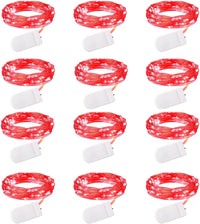 Brightown 12 Pack LED Fairy Lights Battery Operated String Lights - 7ft 20LED Waterproof Silver Wire Firefly Starry Moon Lights for DIY Crafts Wedding Table Centerpieces Party Bedroom Christmas