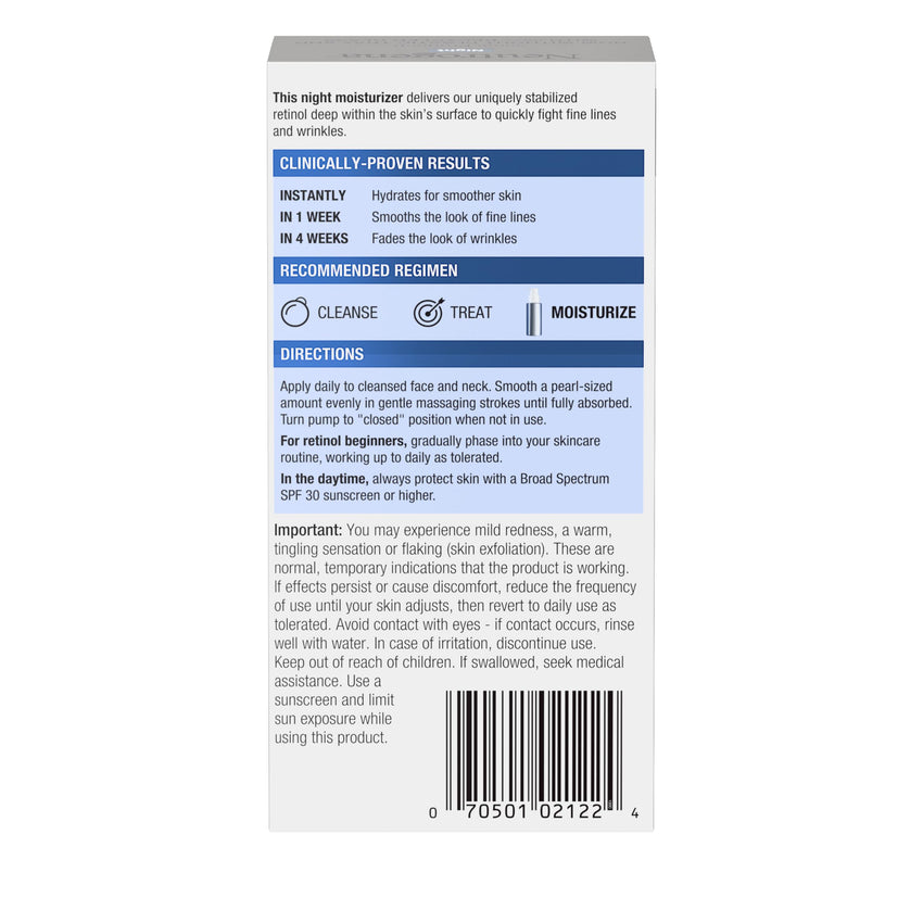 Neutrogena Rapid Wrinkle Repair Retinol Night Face Moisturizer, Daily Anti-Aging Face Cream with Retinol & Hyaluronic Acid to Fight Fine Lines & Wrinkles, 1 fl. oz