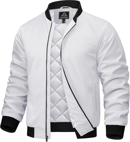 7DAY'S Mens Bomber Jackets Casual Fall Winter Warm Windbreaker Full Zip Windproof Outwear Color-Blocking Coats