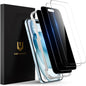 UNBREAKcable 4PCS Screen Protector for iPhone 15-2 Privacy Tempered Glass+2 Clear Glass Double Shatterproof [Easy Installation Frame] [9H Hardness] [Case Friendly] Anti-Scratch for iPhone 6.1 inch