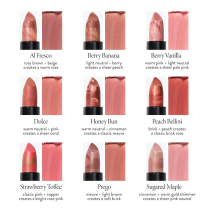 LAURA GELLER NEW YORK Italian Marble Sheer Lipstick - Berry Banana - Hydrating & Lightweight - Vitamin E & Caster Seed Oil - Cream Finish