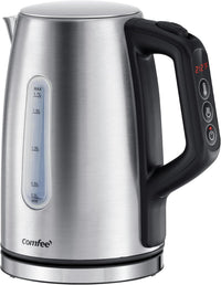 COMFEE' Electric Kettle, 1.7L Hot Water Boiler, 1500W Fast Boil, Glass Electric Tea Kettle with LED Indicator, Auto Shut-Off and Boil-Dry Protection, BPA Free