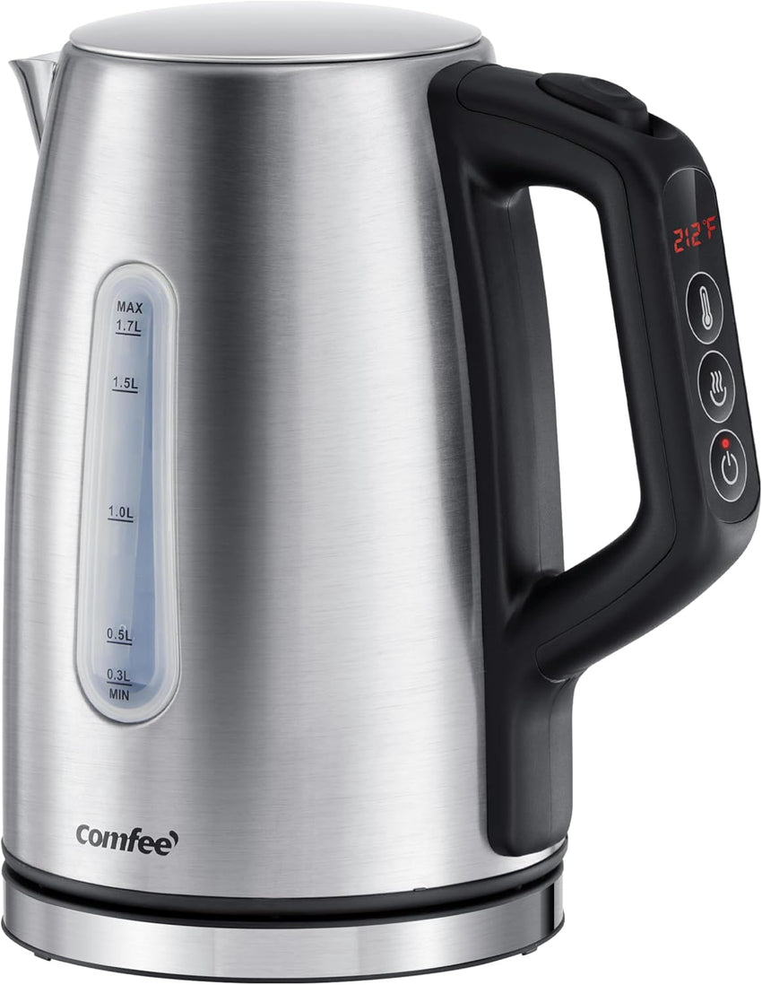 COMFEE' Electric Kettle, 1.7L Hot Water Boiler, 1500W Fast Boil, Glass Electric Tea Kettle with LED Indicator, Auto Shut-Off and Boil-Dry Protection, BPA Free