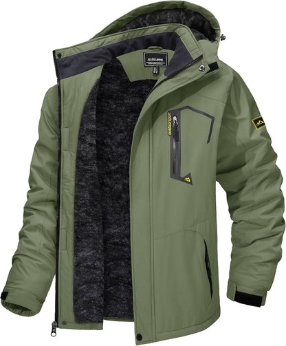 7DAY'S Men's Winter Skiing Jackets Water Resistant Fleece Coats Insulated Thermal Snowboard Jacket Parka Raincoat with Hood