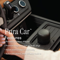 Thymes Frasier Fir Pura Car Diffuser – Pura Car Air Freshener with Refill – Frasier Fir Diffuser Refill with Notes of Crisp Siberian Fir Needles, Cedarwood & Sandalwood