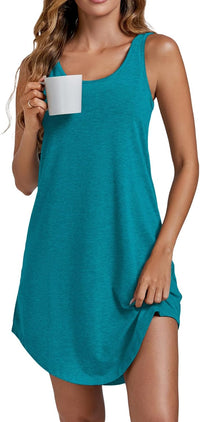 Vrtige Women's Tank Nightgown Sleeveless Sleepwear Scoop Neck Full Slip Chemise Nightdress