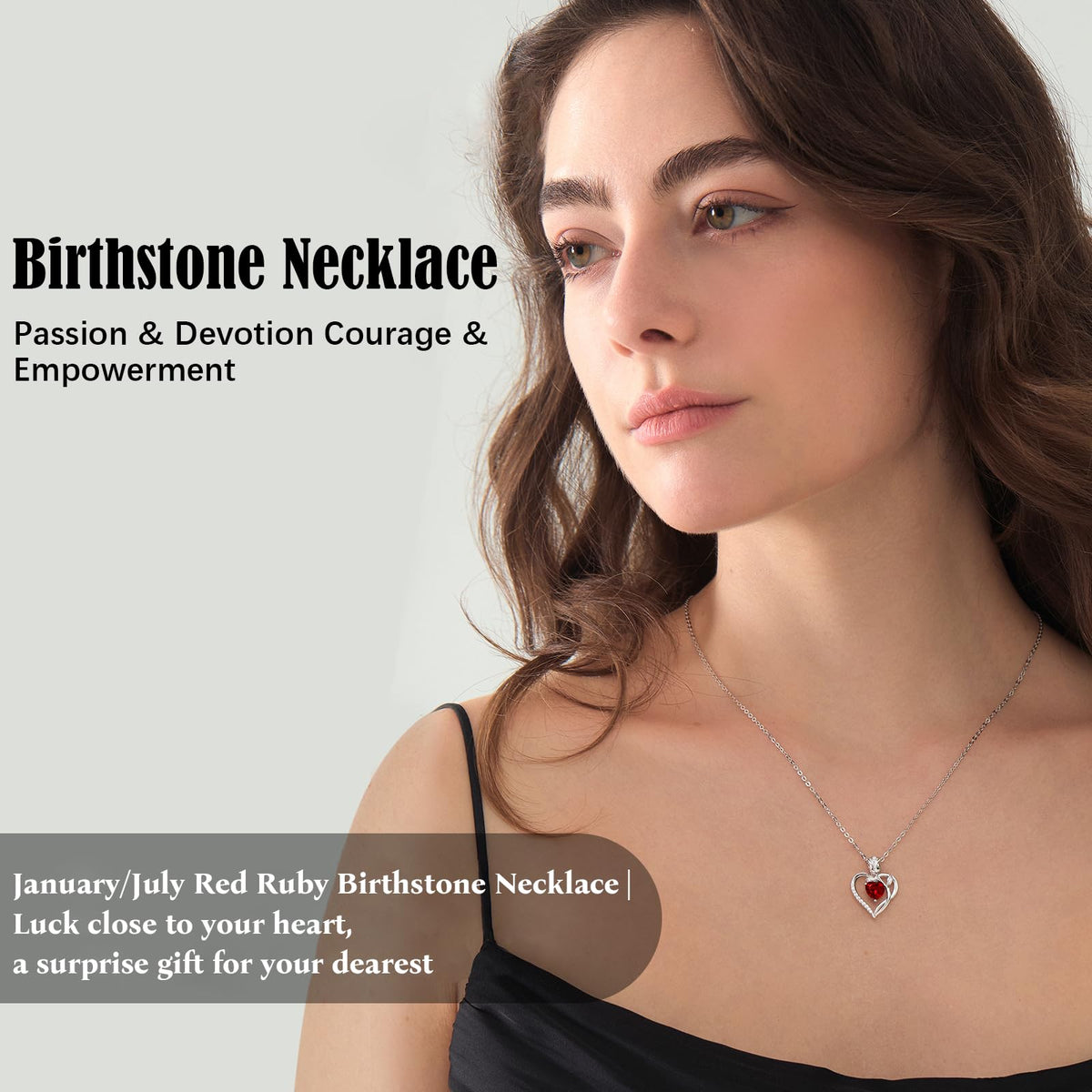 Women's Heart Pendant Necklace – 1.2CT Moissanite or Lab-Grown Sapphire, Ruby & Emerald