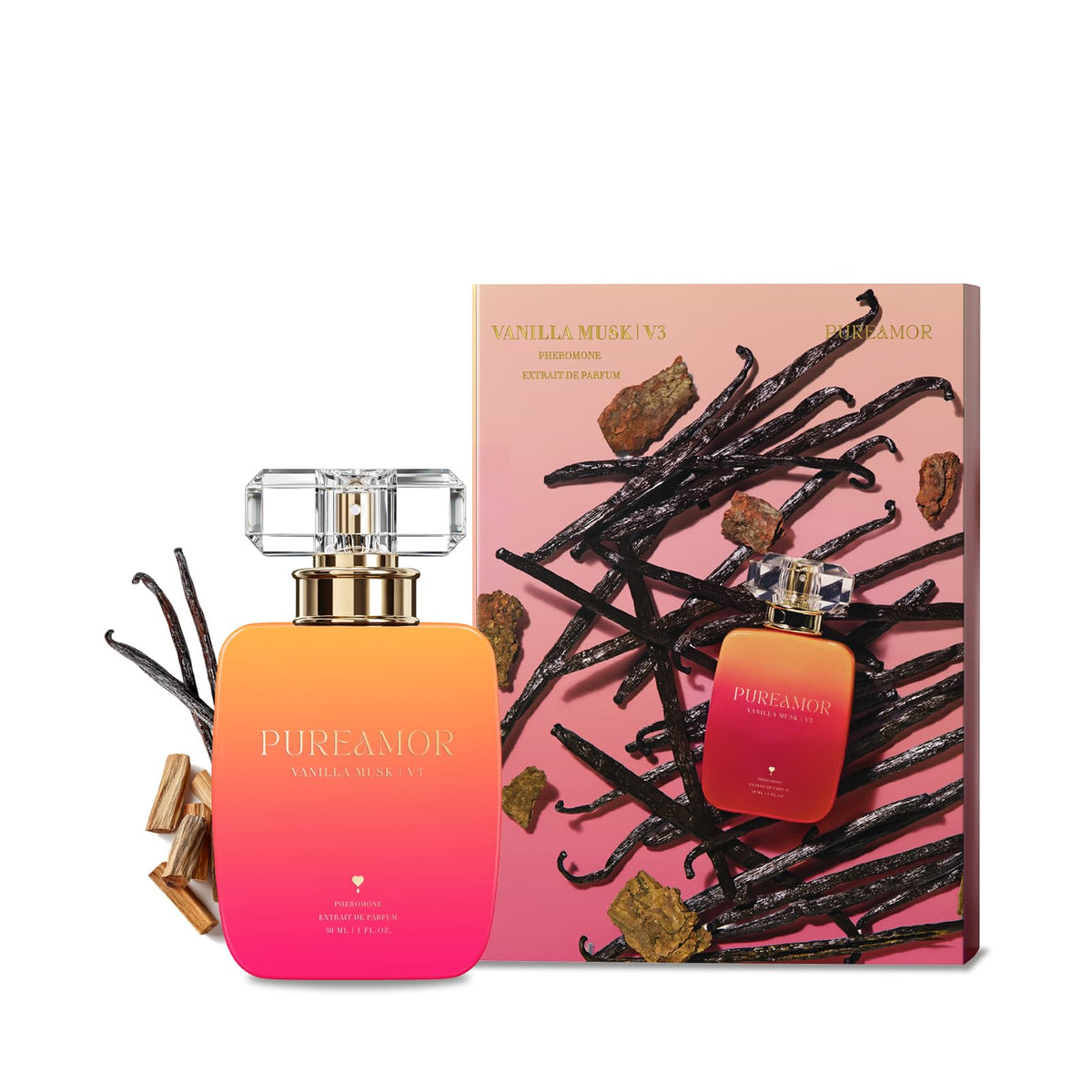 PUREAMOR Pheromone Perfume for Women, Moonlight Mellow Extrait de Parfum - Long Lasting Sweet Floral Gourmand Scent, 30% High Concentration, Full Size Fragrance Spray, 1.0 oz / 30 ml