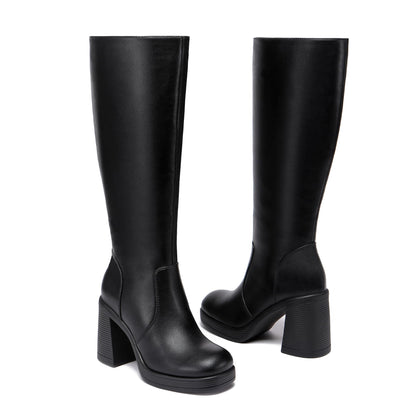 Glamnest Platform Knee High Boots for Women Chunky Heel square Toe Leather Long Boots Side Zipper Tall Boots White Boots 11Glamnest Platform Knee High Boots for Women Chunky Heel square Toe Leather Lo…open box.