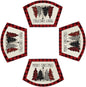 Artoid Mode Waterclor Buffalo Plaid Christmas Trees Placemats Set of 4, 12x18 Inch Winter Table Mats for Outdoor Home Party Kitchen Dining Decor