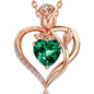 Women's Heart Pendant Necklace – 1.2CT Moissanite or Lab-Grown Sapphire, Ruby & Emerald