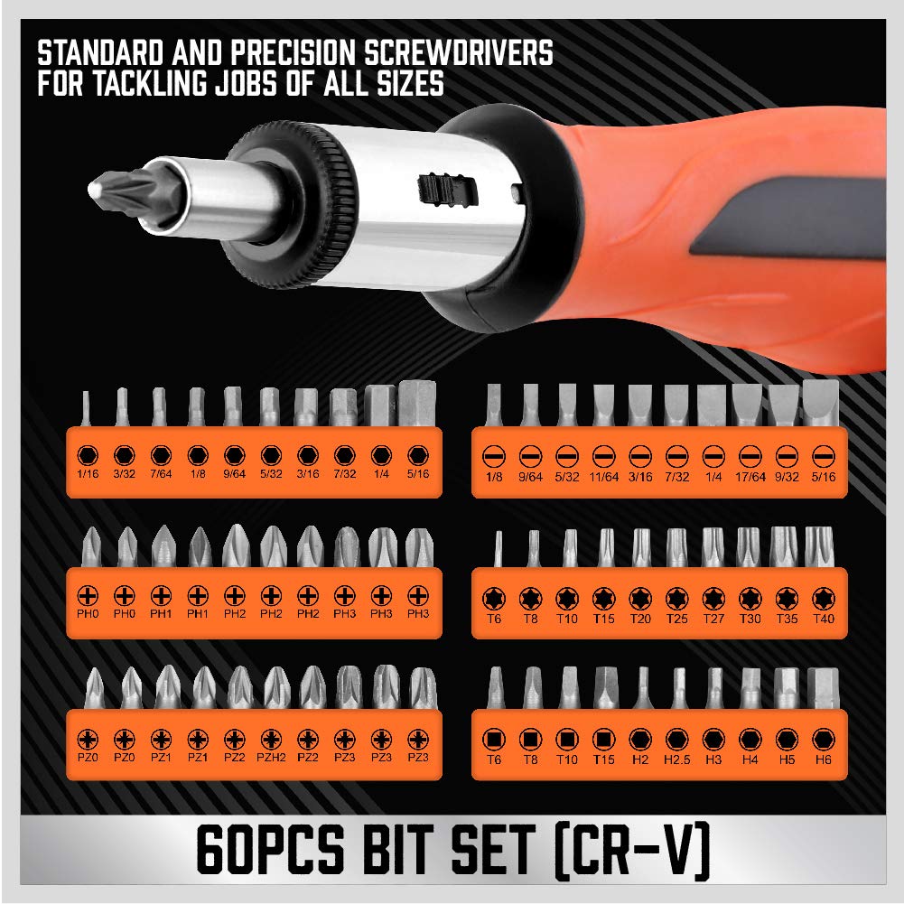 11-Piece Precision Screwdriver Set - Magnetic Mini Screwdrivers for Eyeglasses, Watches, Computers, Laptops, Phones - Phillips, Slotted, Torx, Non-Slip Handle, Portable Storage Bag Included