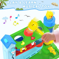 Hammer Montessori Toddler Toys, Interactive Musical Toy for 1-2 Year Old Boys & Girls,STEM Educational Toy with English & Spanish, for Ages 6-9,9-12,12-18,18-24+ Months