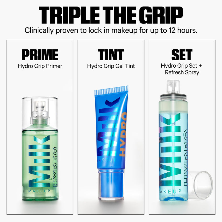 Milk Makeup Hydro Grip Primer with Hyaluronic Acid + Niacinamide – Hydrating Face Primer Grips Makeup for Up to 12 Hours – Silicone-Free, Lightweight Gel with Dewy Finish – 0.33 oz