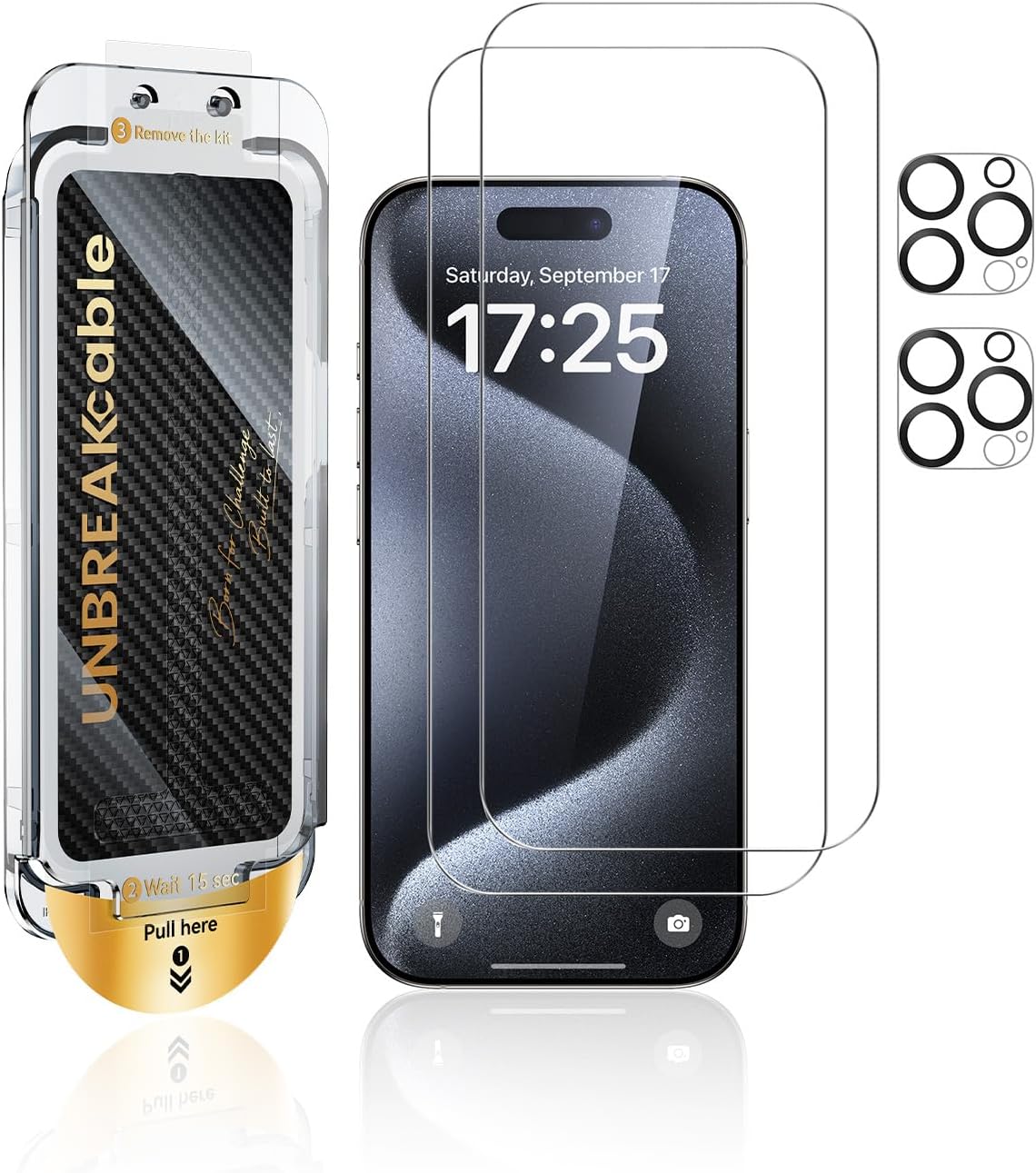 UNBREAKcable 2+2 Pack for iPhone 16 Pro Max Screen Protector & Lens Protector
