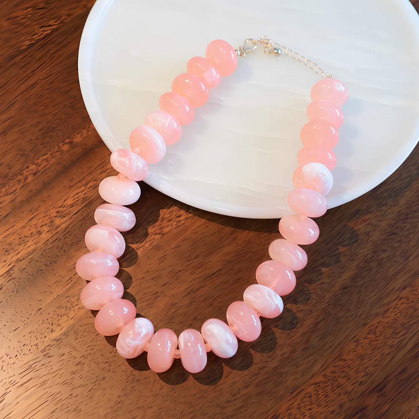 We We Chunky Colorful Beaded Necklace for Women Large Boho Statement Bead Chokers Necklaces Turquoise Blue Big Beads Jewelry Neck Summer Beach