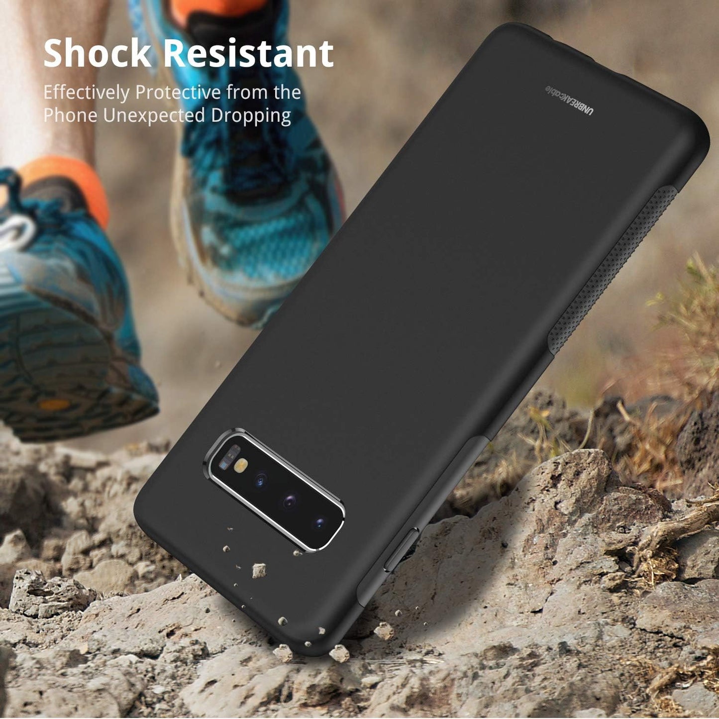 UNBREAKcable Samsung Galaxy S10 Case (6.1 Inch) - Ultra-Thin Frosted TPU Silicone Protective Case for Galaxy S10 [Shockproof & Non-Slip & Anti-Fingerprint] - Black