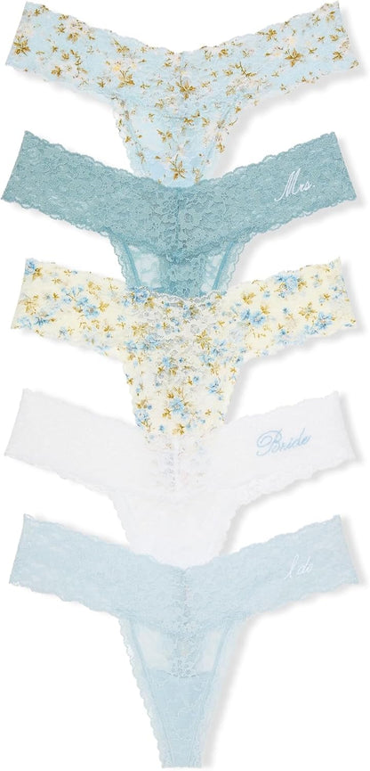 Victoria's Secret Women's Lace Thong Underwear, Panties for Women, Multi Pack (XS-XXL)