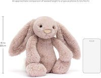 Jellycat Bashful Luxe Rosa Bunny Stuffed Animal, Medium 12 inches - Rabbit & Bunny Plush Toy - Classic Children's Gift