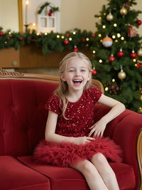 Tutu.kk Toddler Girls Sequin Dress A-Line Sparkly Sleeveless Wedding Gown Party Dresses for Girls