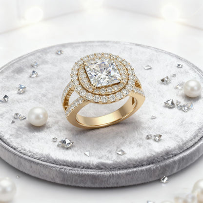 Personalized Princess Cut Moissanite Engagement Ring for Women – 10K/14K/18K Gold Custom Promise, Wedding & Anniversary Ring with Luxury Gift Box