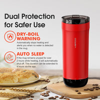 VSITOO S5 heated travel mug,16oz, Auto-Sensing AI Heats Drinks To 120-150°F Hands-Free. Temperature Control for All Cars, Perfect for Home/Office/Travel/Outdoor, Ideal Gift for Coffee Lovers - Red