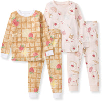 Burt's Bees Baby Girls' Pajamas, 2-Piece Long Sleeve Tee and Pants Organic Cotton PJ Set