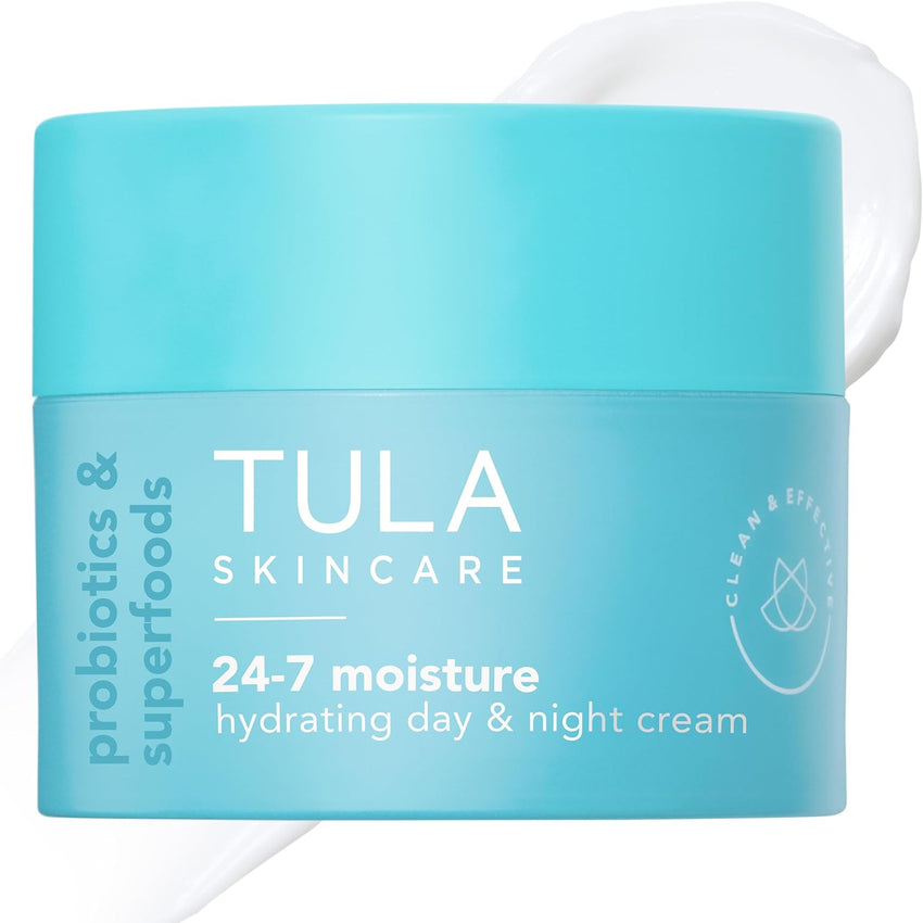 TULA Skin Care 24-7 Hydrating Day & Night Cream - Nourishing Moisturizer for Face, Maintain Skin Balance & Improve Skin Smoothness, Contains Watermelon & Apple Extract